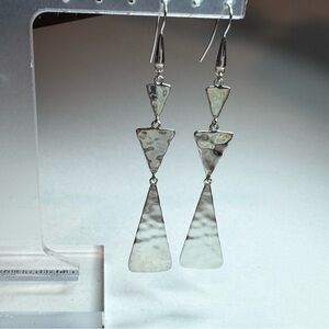 RLM Studio Sterling Silver Hammered Triangle Shaped Dangle Earrings
